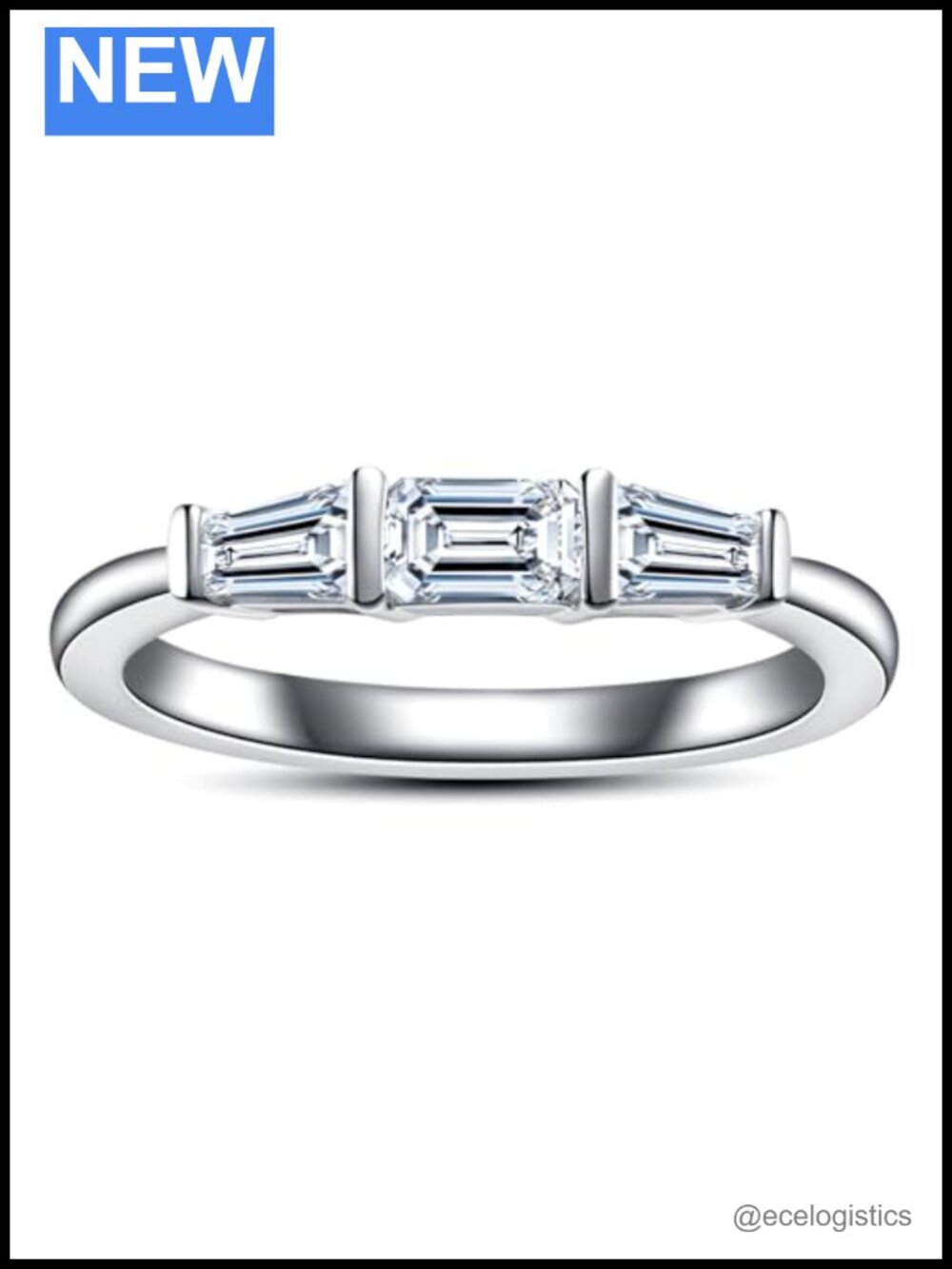 Moissanite Engagement Ring 925 Sterling Silver VVS1 Eternity Wedding Band